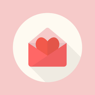 Love letter flat icon