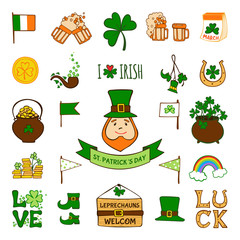 Saint Patrick's day icon set