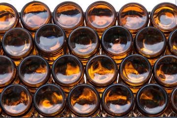 Row of bottom beer bottle