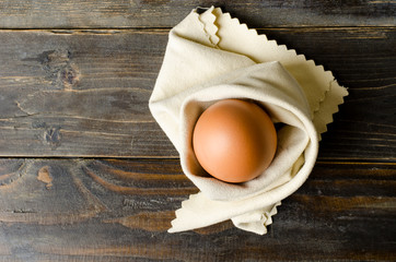 Fresh egg on wooden background,food ingredient