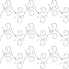 Узор серые цветы на белом бесшовном фоне 