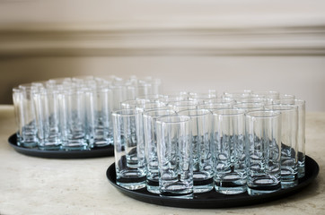 tumbler glasses on a tray