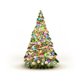 Christmas tree isolated on white. EPS 10 - 100540713