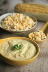Corn soup with parsley