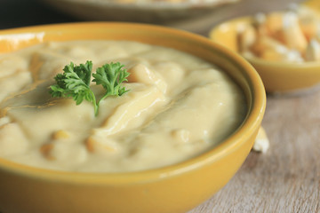 Corn soup with parsley