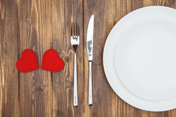 Celebrate valentine's day, Hearts shape and a plate