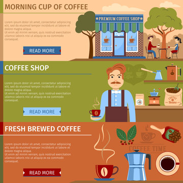 Set Of Coffee Banners