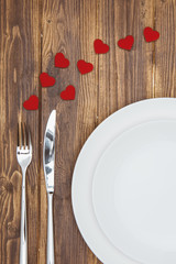 Celebrate valentine's day, Hearts shape and plate