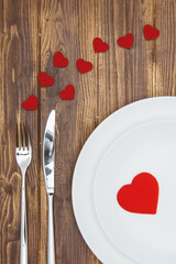 Celebrate valentine's day, Heart shape on a plate