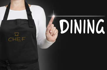dining touchscreen is operated by chef concept.