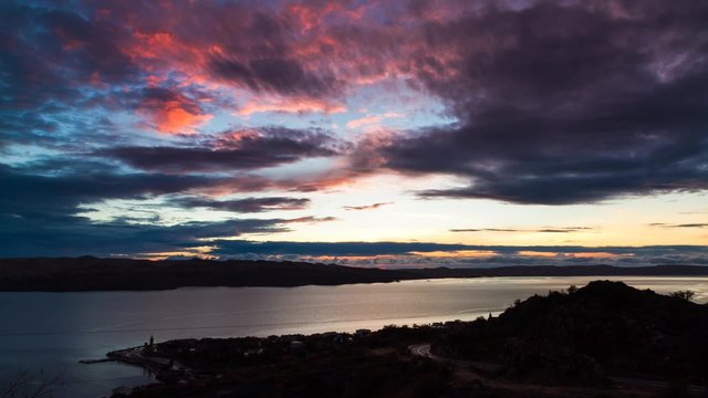Beautiful full HD Time lapse video of the sunset over Karlobag in Croatia, seen from the mountains, looking out over the sea and islands