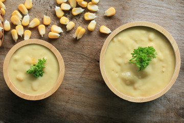 Corn soup with parsley