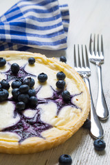 Cheesecake with fresh blueberries
