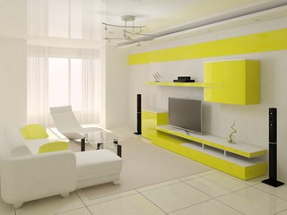 Design of cozy modern living room.