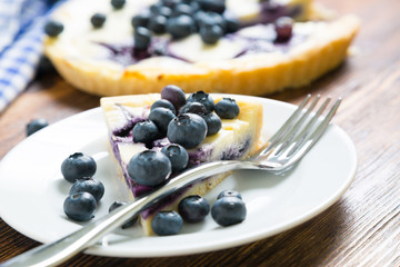 Cheesecake with fresh blueberries