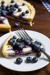 Cheesecake with fresh blueberries