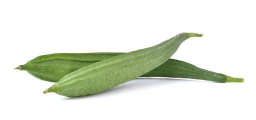 Fresh luffa vegetable  on white background