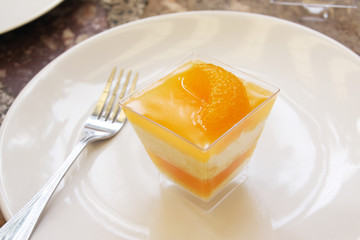 Orange Cake with orange topping.