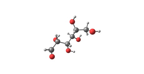 Glucose molecular structure isolated on white
