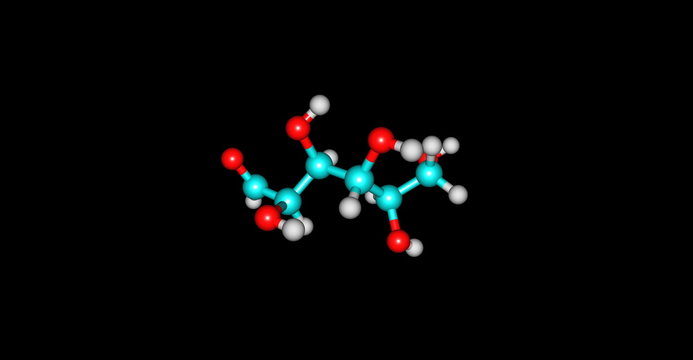 Glucose molecular structure isolated on black