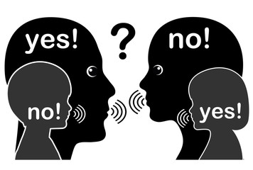 Conflict with the Inner Child. Adults in oppositions with their inner self while communicating with each other