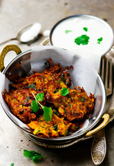 carrot fritters with yogurt