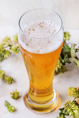 Glass of lager beer
