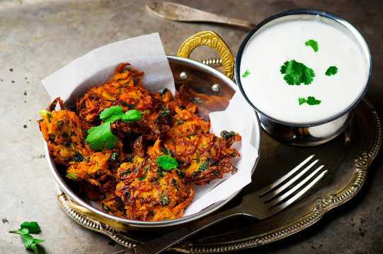 Carrot Fritters With Yogurt