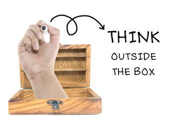 Think outside of the box concept
