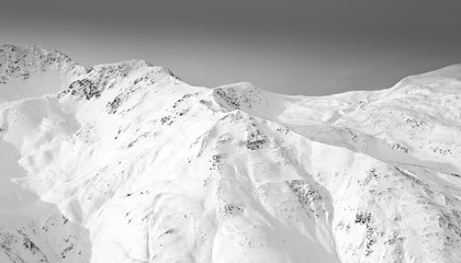 black white winter mountains