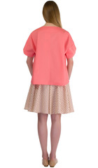 woman in a skirt from the back isolated on white