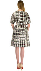 Girl in dress from the back isolated on white