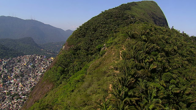 Flying over trees and hills, Rio de Janeiro, Brazil