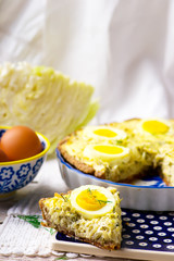quiche with cabbage and eggs