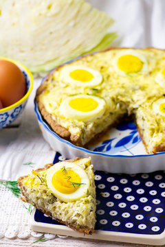 quiche with cabbage and eggs