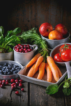 Fototapeta Mix of fruits, vegetables and berries