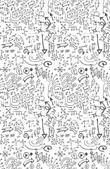 hand-drawn doodle seamless pattern with arrows