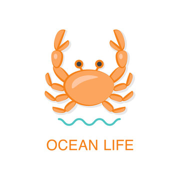Ocean wildlife illustration with a crab.