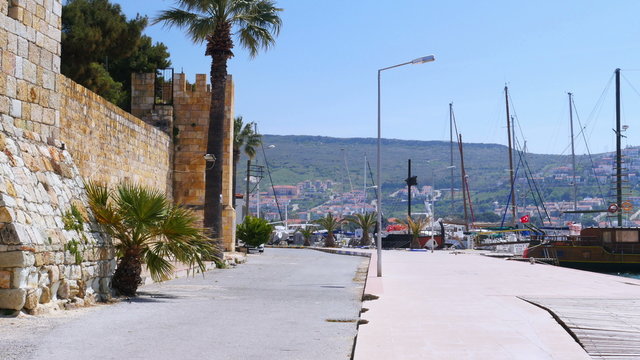 traditional turkish houses, travel destination around foca castle, turkey