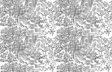 hand-drawn doodle seamless pattern with arrows