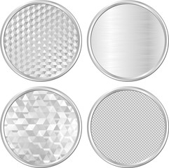 set of isolated silver banners