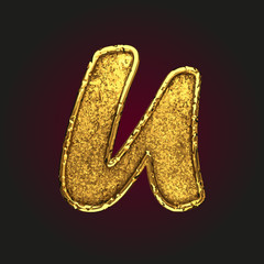 u vector golden letter