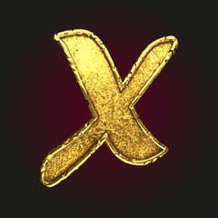 x vector golden letter