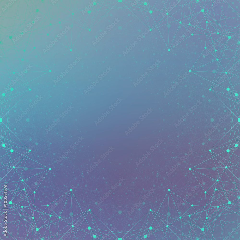 Aufkleber futuristic technology background molecule and communication. connected lines with dots. vector illus