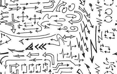 hand-drawn doodle seamless pattern with arrows