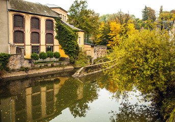 LUXEMBOURG - OCTOBER 30, 2015: Traditional architecture of vintage European buildings in Luxembourg.