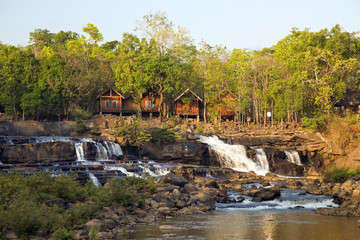 Fototapeta na wymiar Tad Lo Village Waterfall, Pakse, Laos 