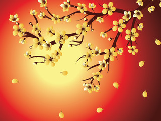 Naklejka premium Decorative Sakura Background