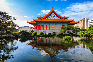 Naklejka premium Taiwan's National Theater and Guanghua Ponds