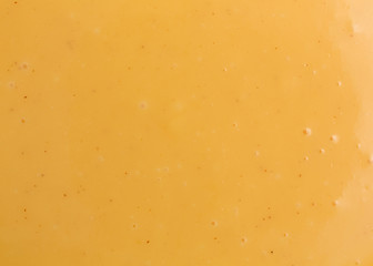 Very close view of honey mustard salad dressing